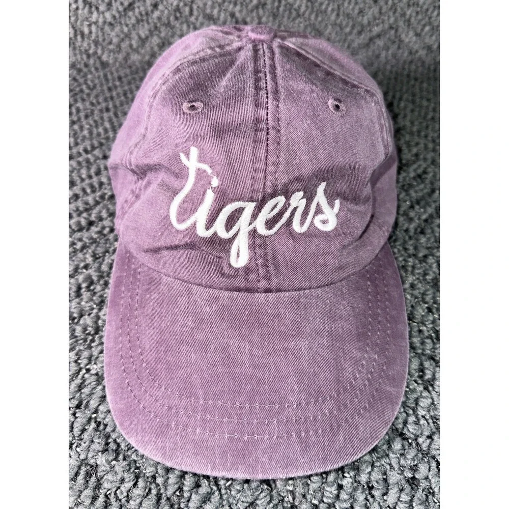 LSU Tigers Embroidered Hat Cap Women's Purple NWT Adams Cool Crown Leather Strap - Picture 5 of 8